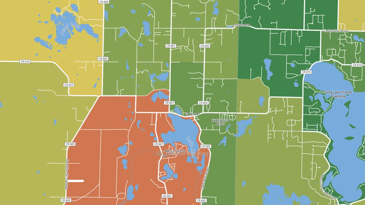 Lake Ann, MI Map of Murder Rates