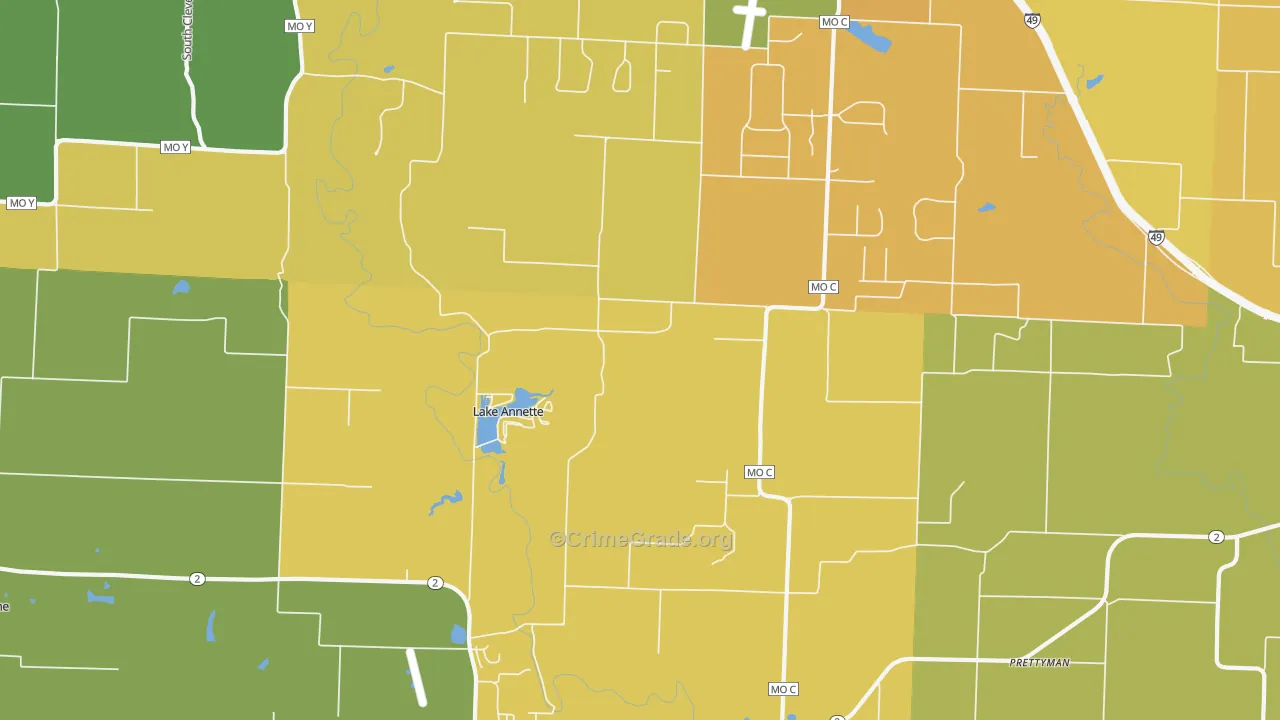 Lake Annette, MO Map of Murder Rates