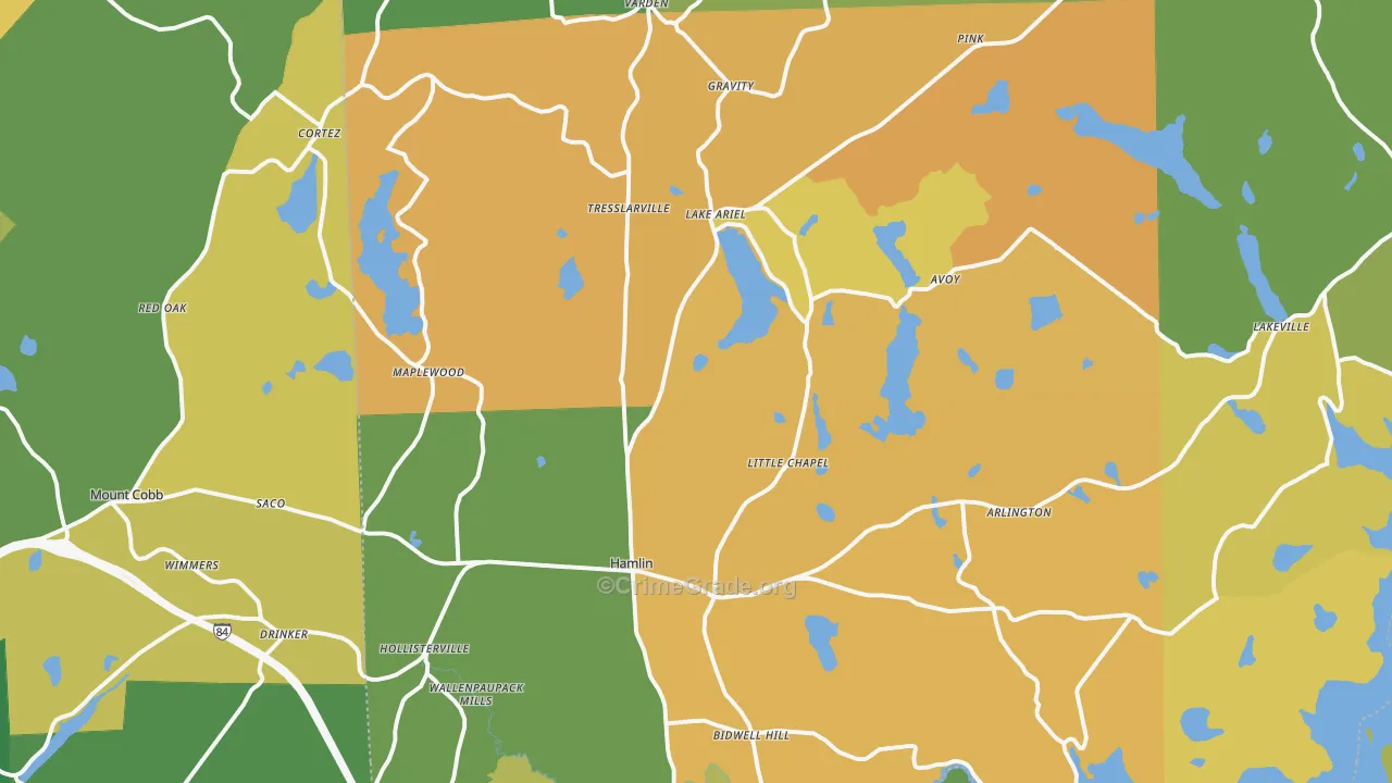 Lake Ariel, PA Map of Murder Rates
