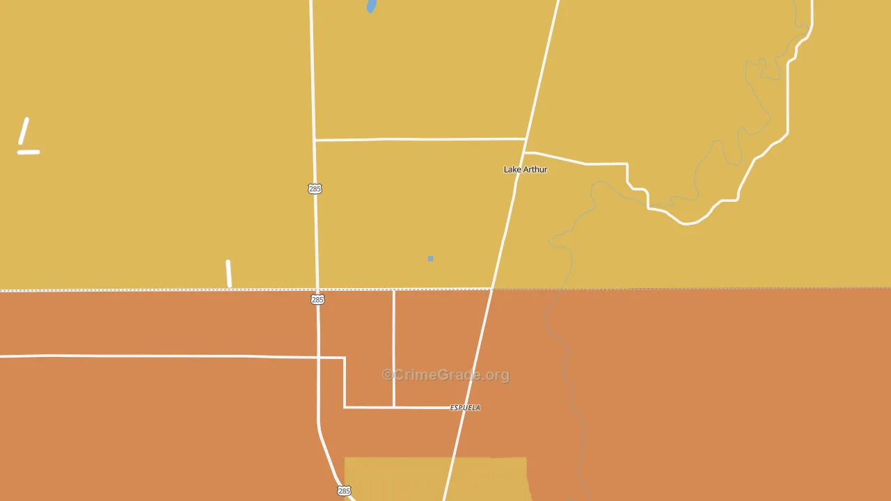 Lake Arthur, NM Map of Murder Rates