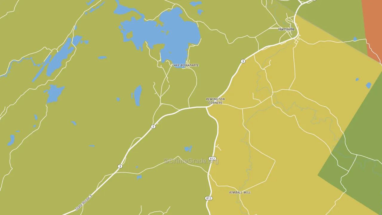 Lake Bonaparte, NY Map of Murder Rates