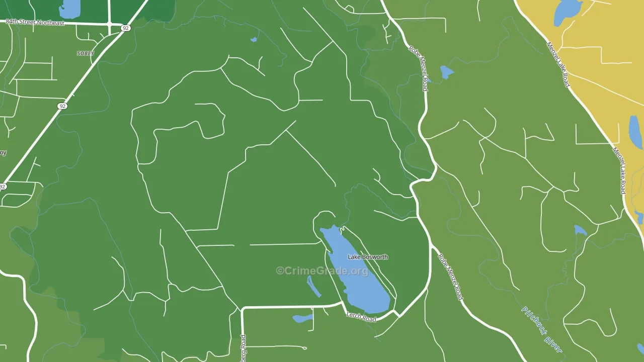 Lake Bosworth, WA Map of Murder Rates