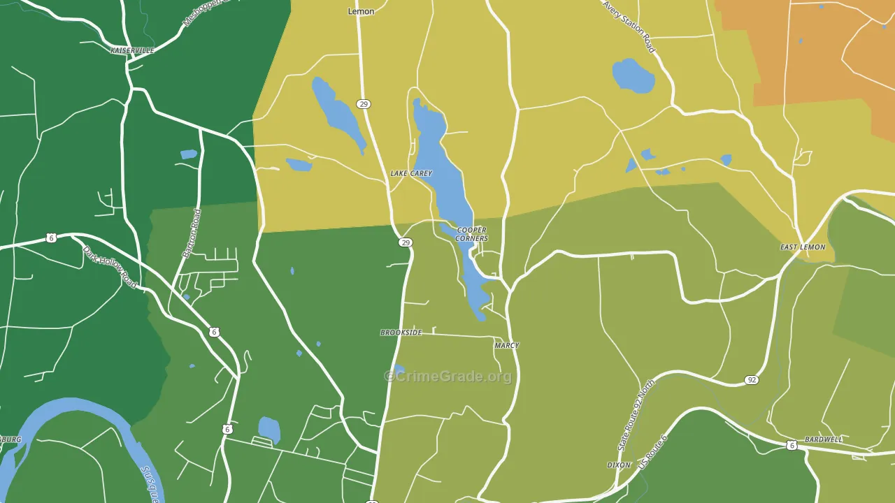 Lake Carey, PA Map of Murder Rates