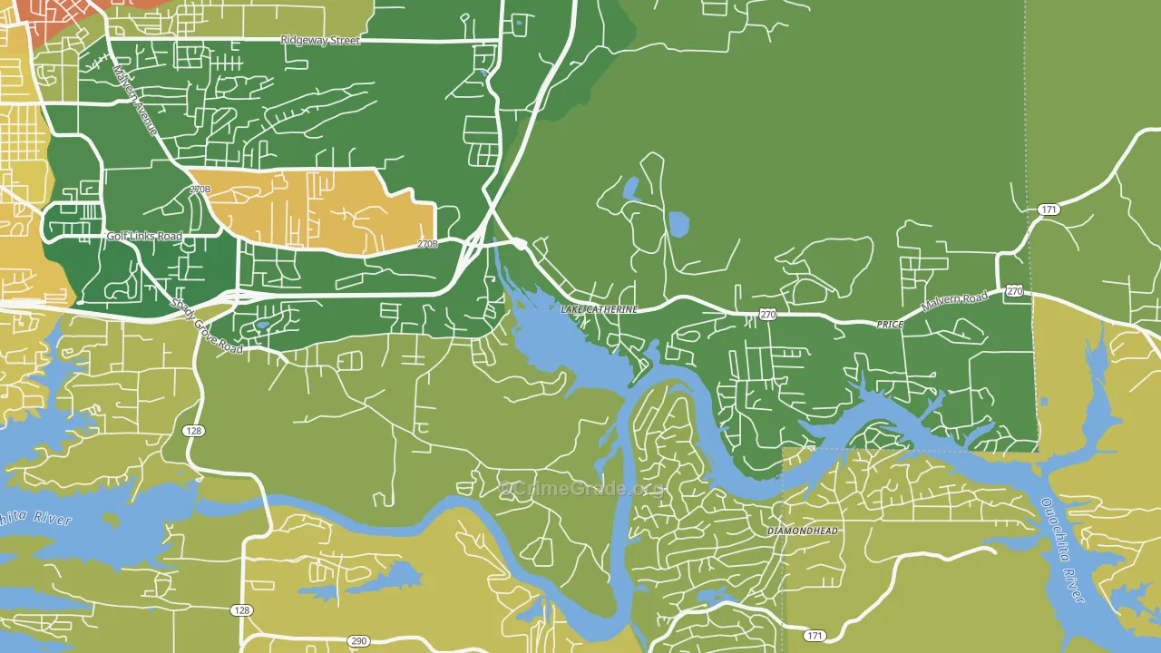 Lake Catherine, AR Map of Murder Rates