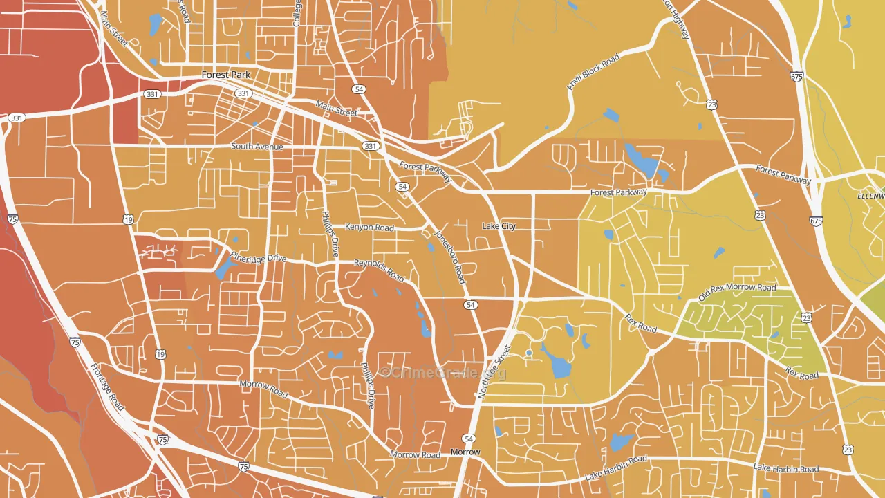 Lake City, GA Map of Murder Rates