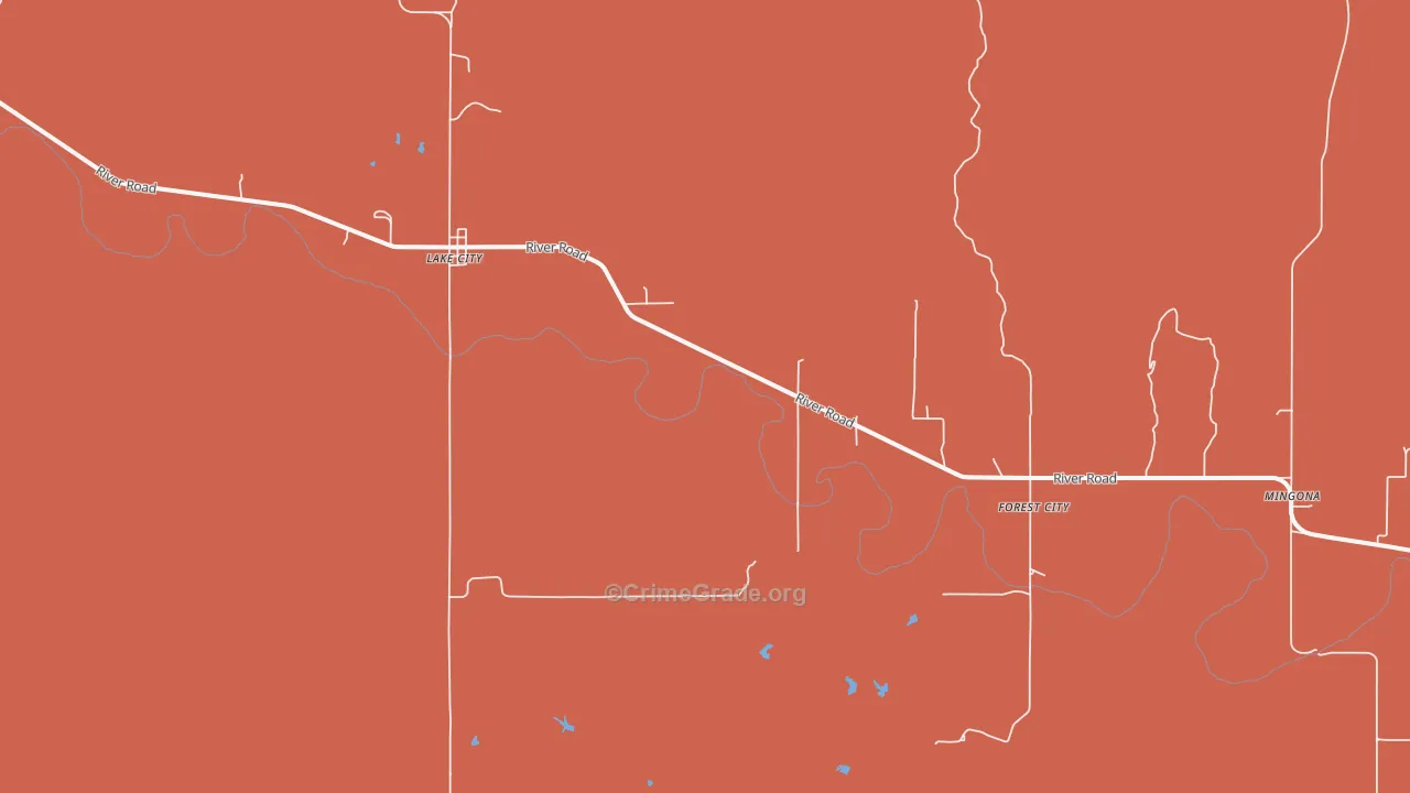 Lake City, KS Map of Murder Rates