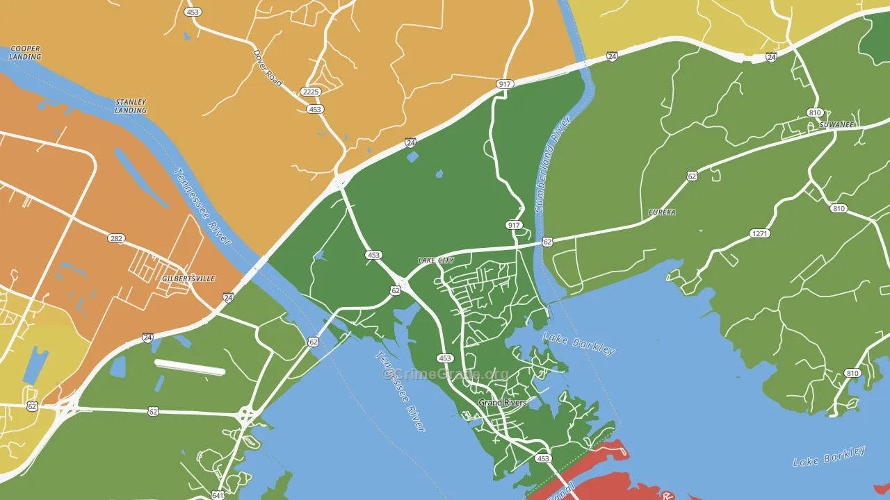 Lake City, KY Map of Murder Rates