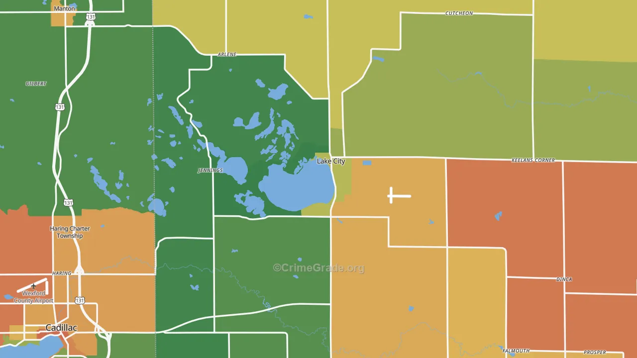 Lake City, MI Map of Murder Rates