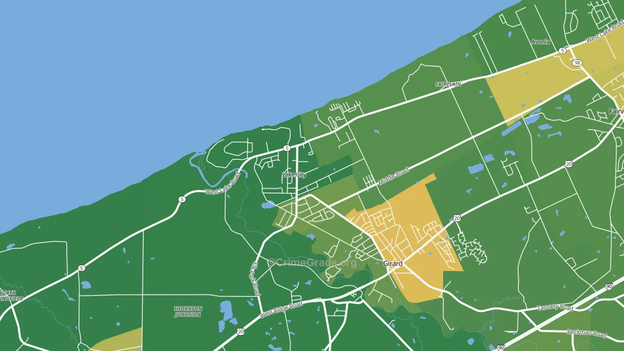 Lake City, PA Map of Murder Rates
