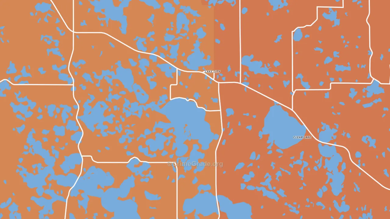 Lake City, SD Map of Murder Rates
