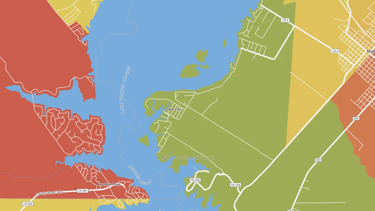 Lake City, TX Map of Murder Rates