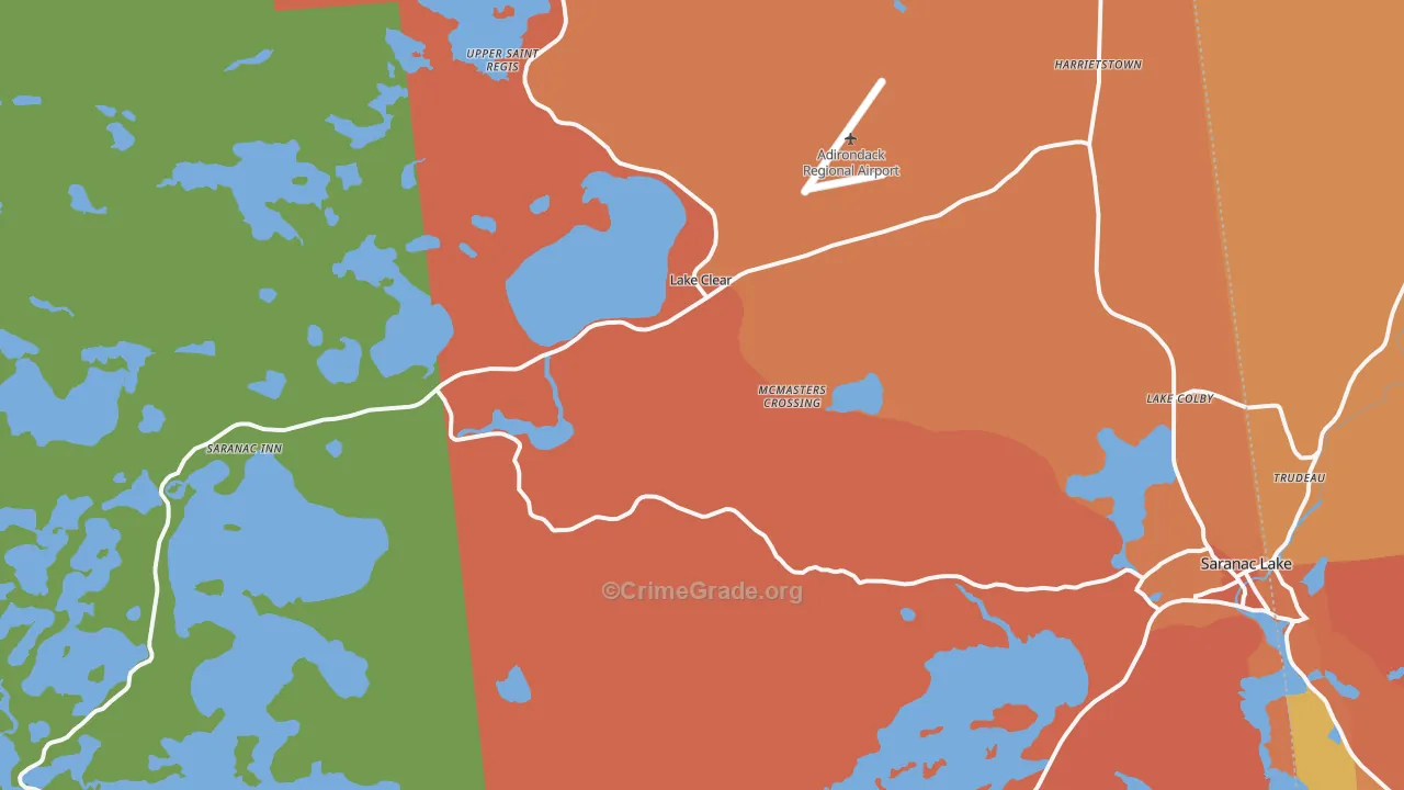 Lake Clear, NY Map of Murder Rates