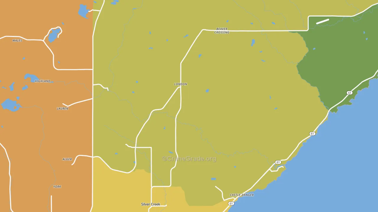 Lake County, MN Map of Murder Rates