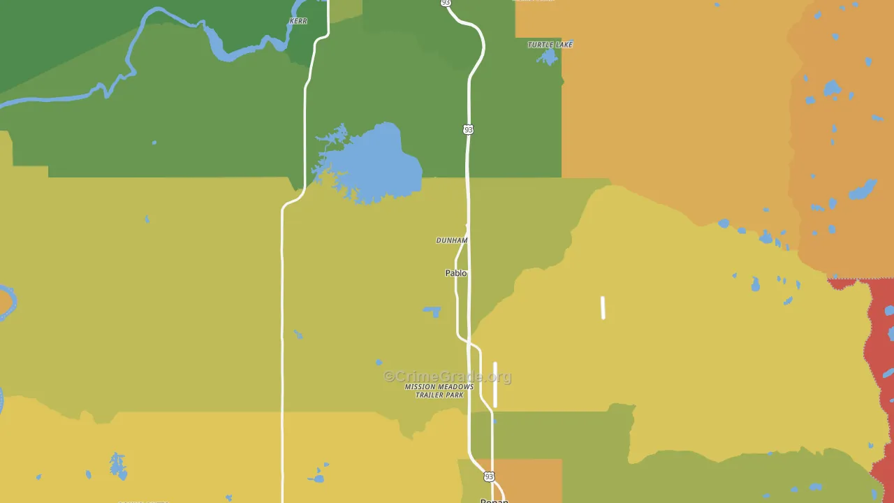 Lake County, MT Map of Murder Rates