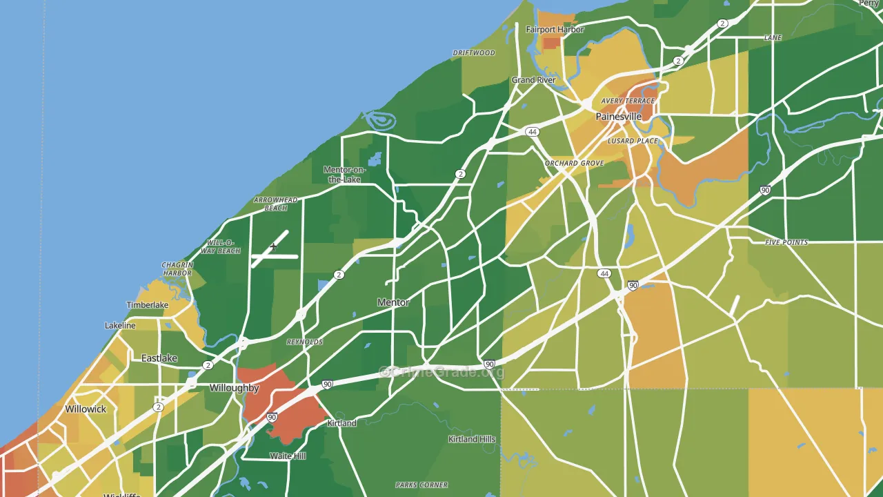 Lake County, OH Map of Murder Rates