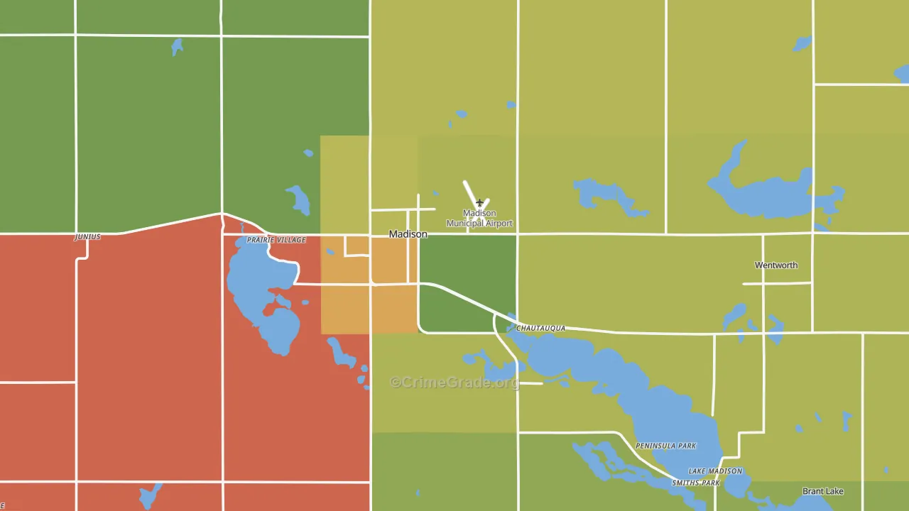 Lake County, SD Map of Murder Rates
