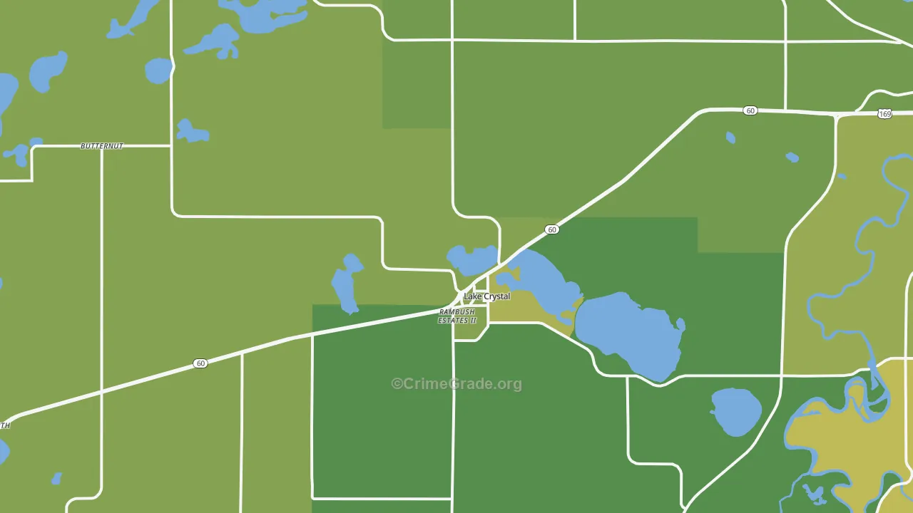 Lake Crystal, MN Map of Murder Rates