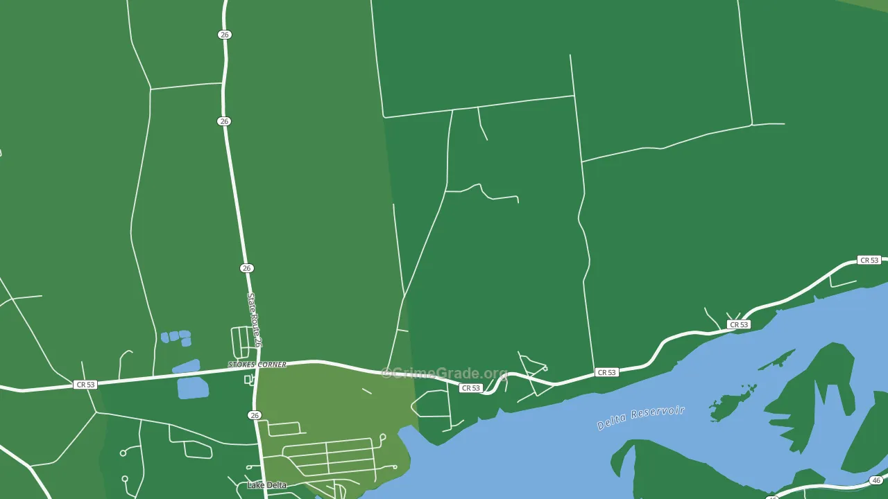Lake Delta, NY Map of Murder Rates