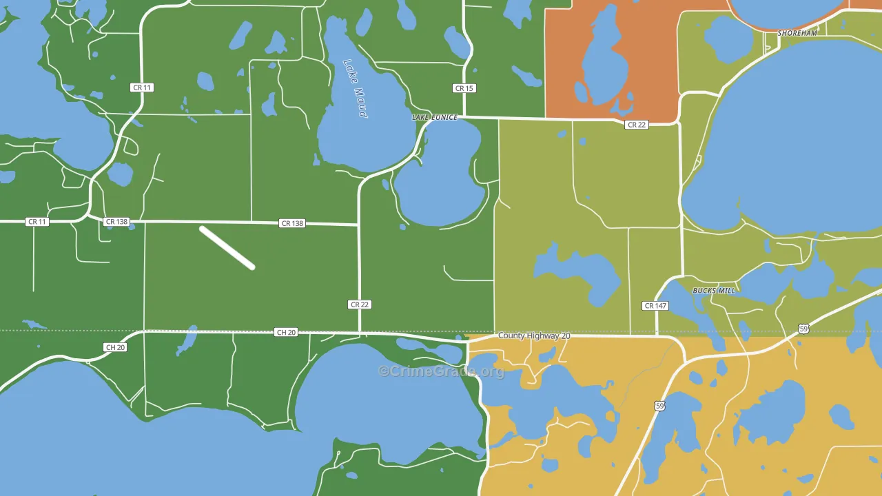 Lake Eunice, MN Map of Murder Rates