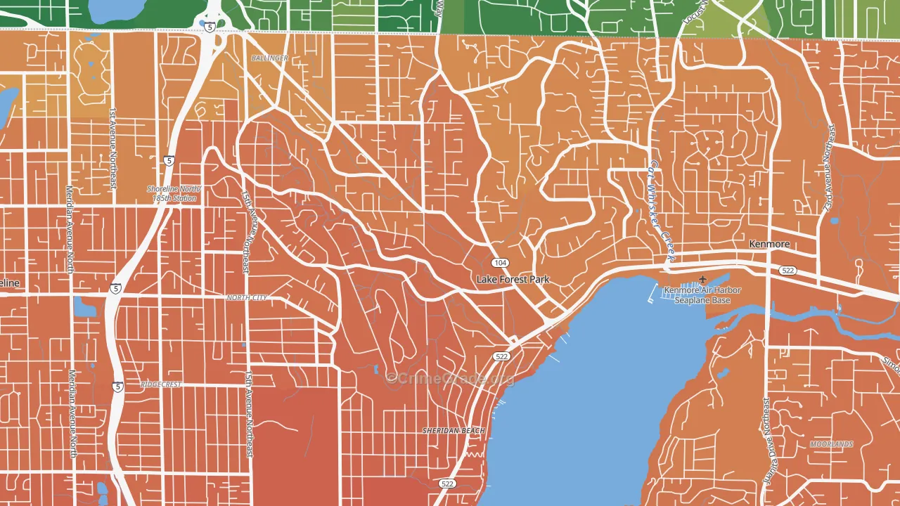 Lake Forest Park, WA Map of Murder Rates