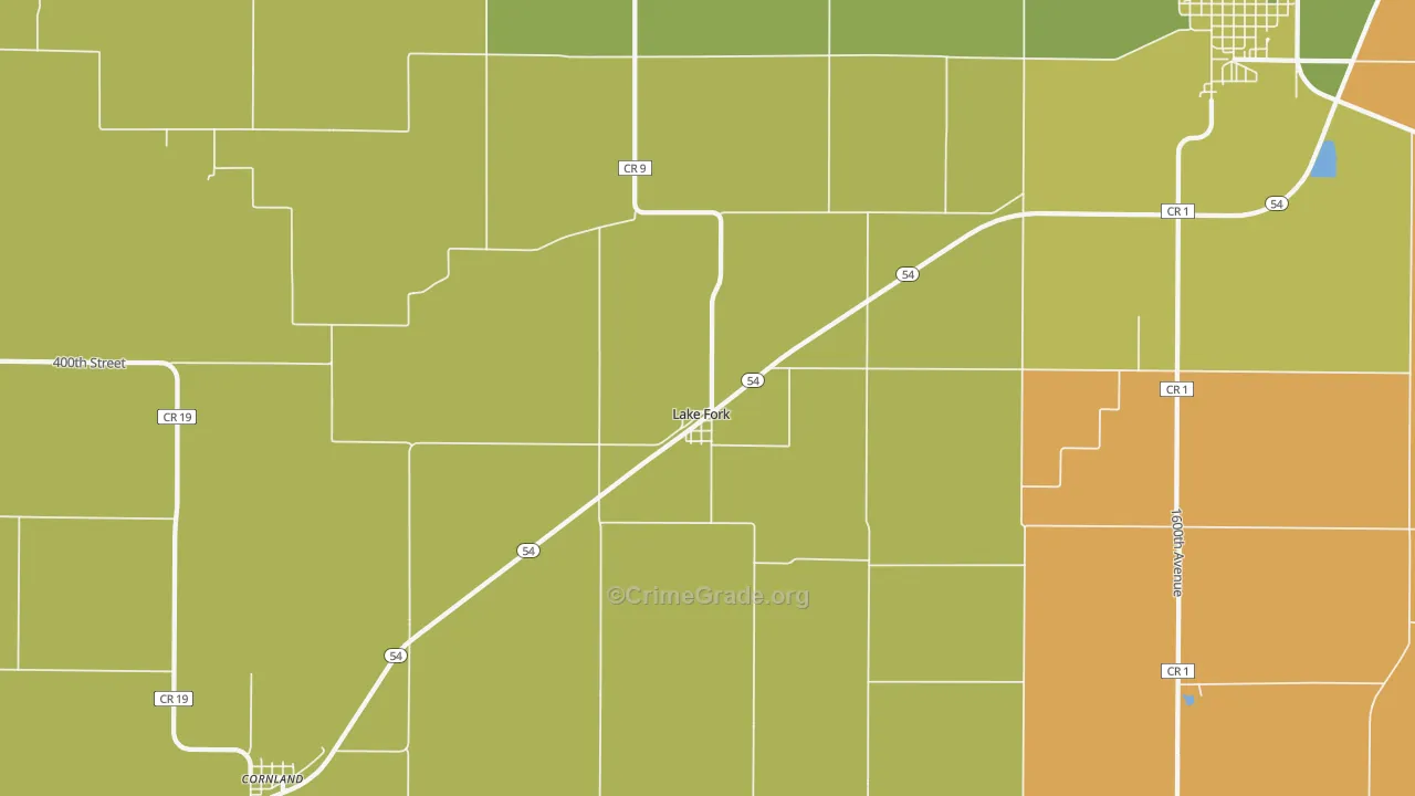 Lake Fork, IL Map of Murder Rates