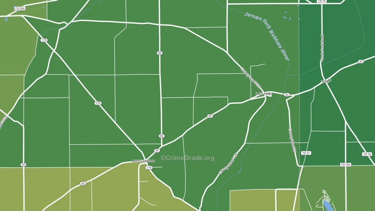 Lake Fork, OH Map of Murder Rates