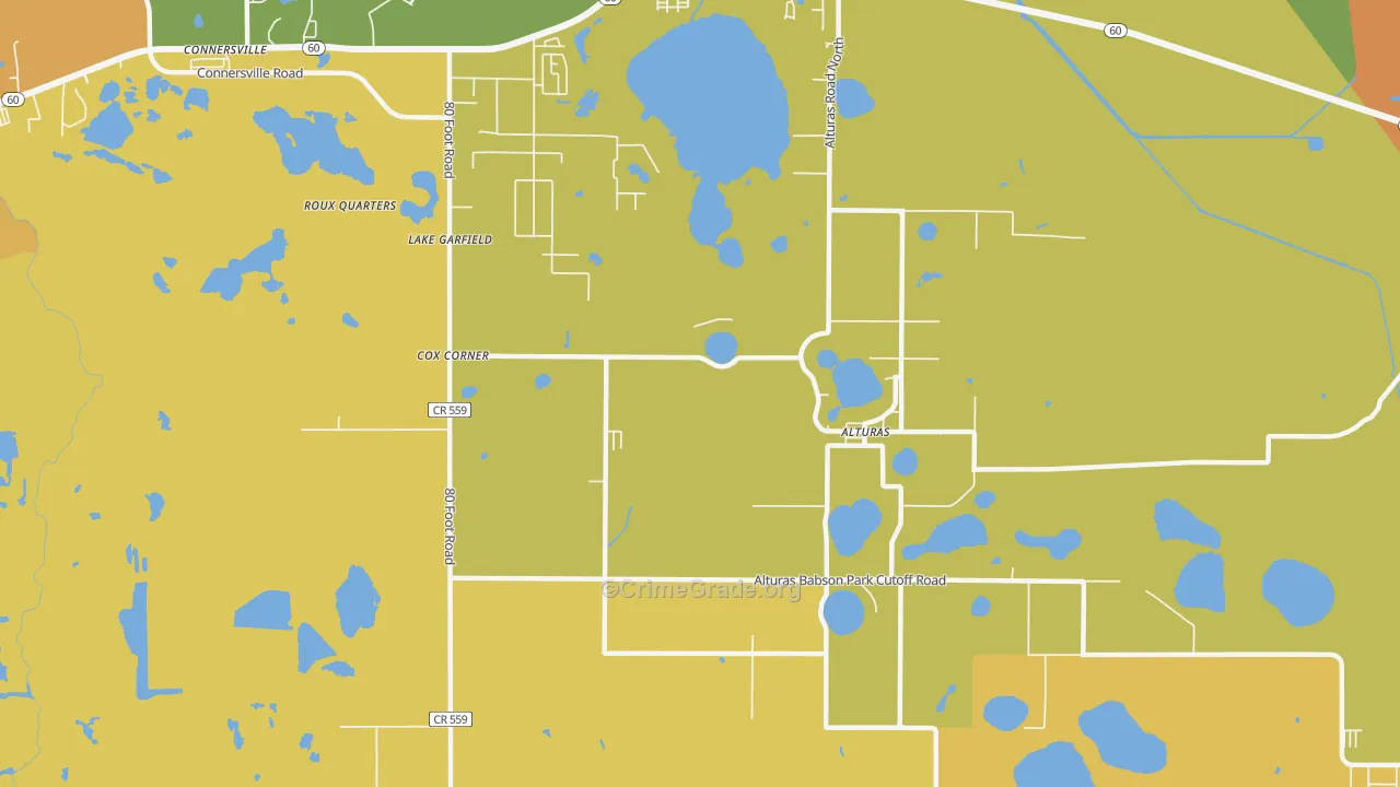 Lake Garfield, FL Map of Murder Rates