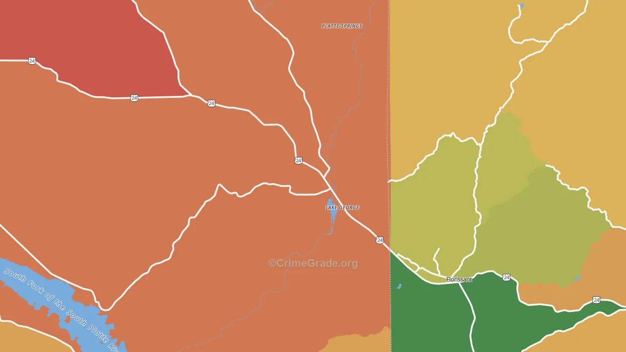 Lake George, CO Map of Murder Rates