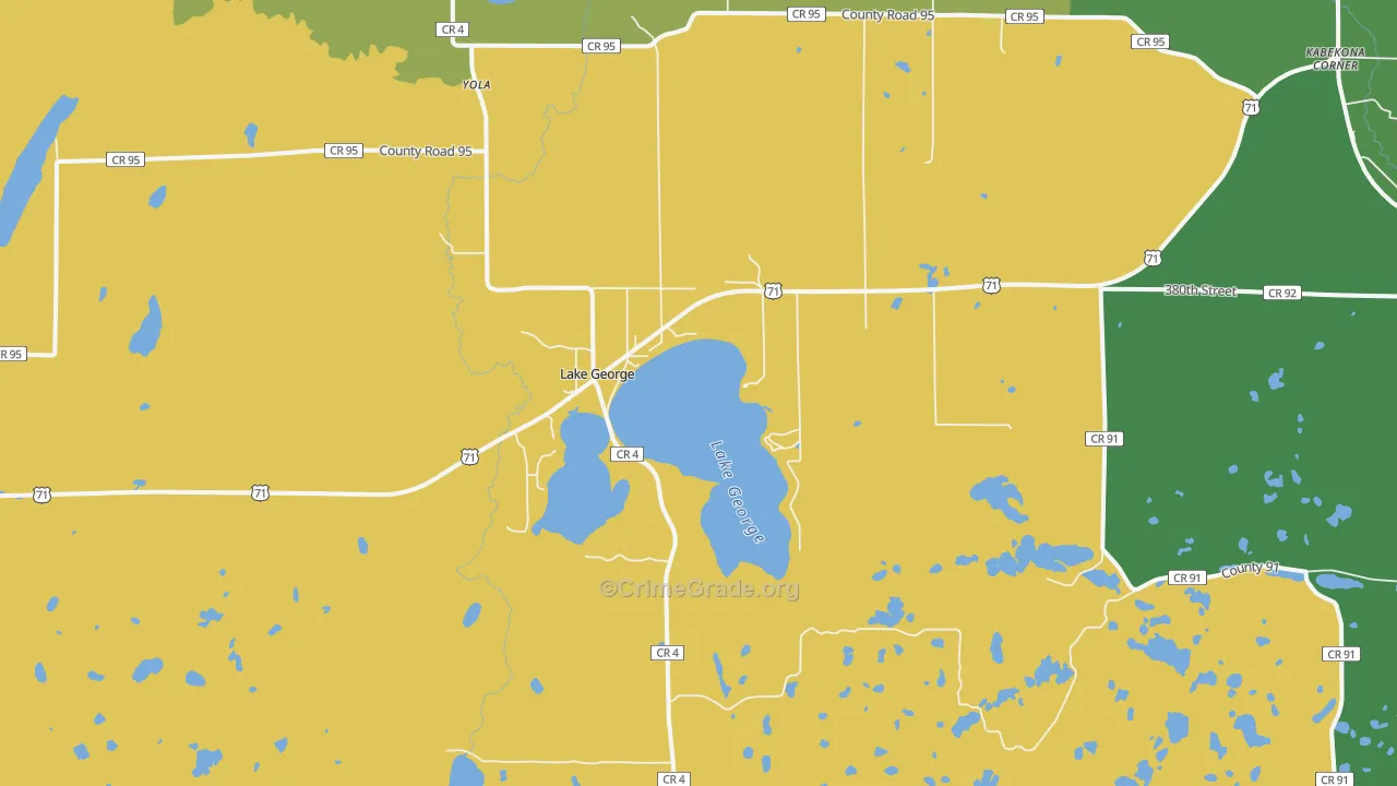 Lake George, MN Map of Murder Rates