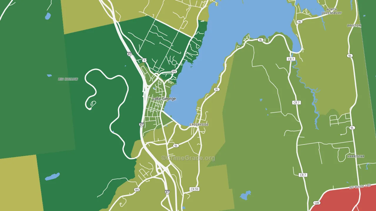 Lake George, NY Map of Murder Rates