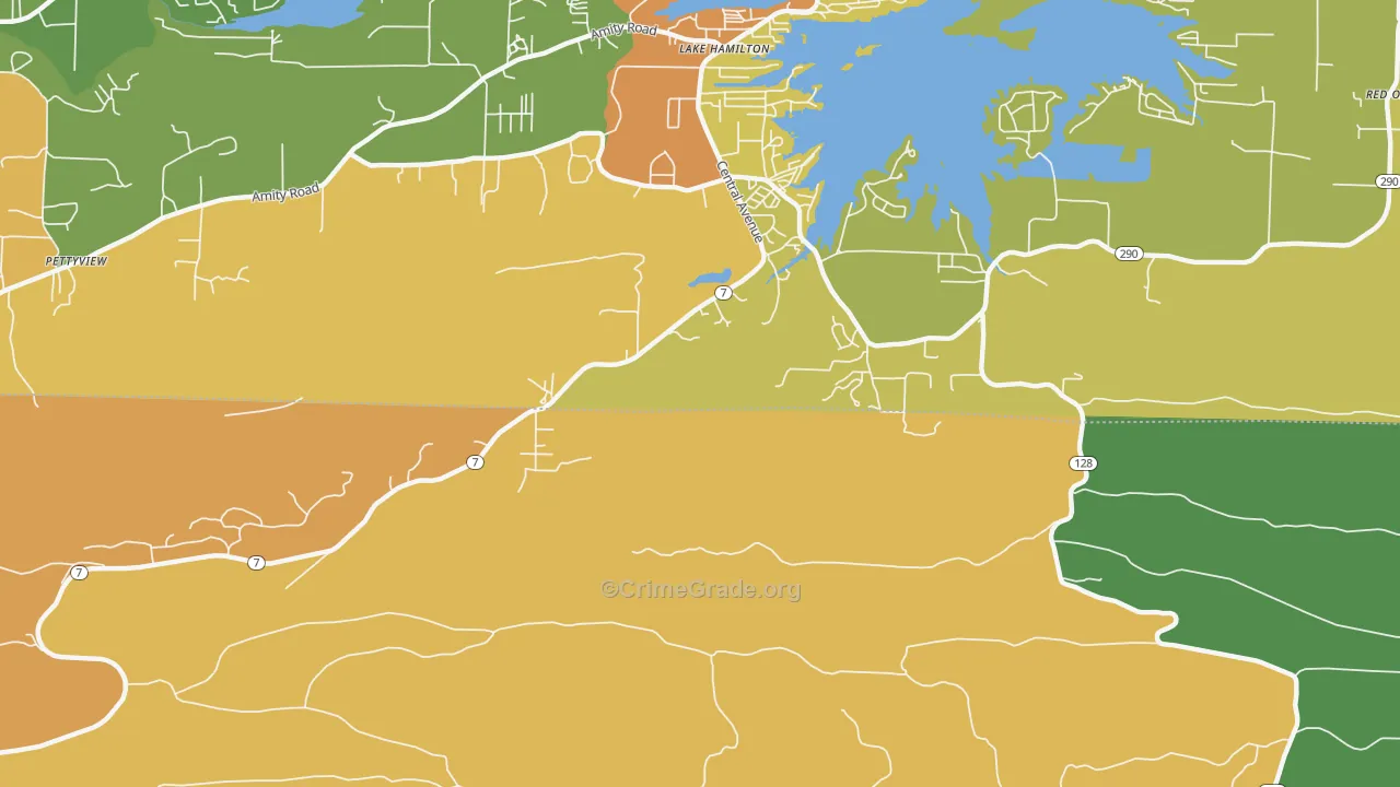 Lake Hamilton, AR Map of Murder Rates