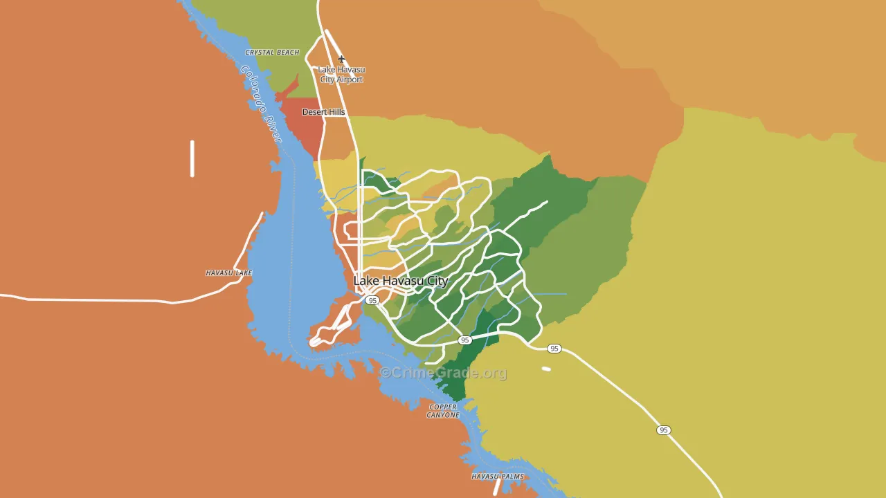 Lake Havasu City, AZ Map of Murder Rates