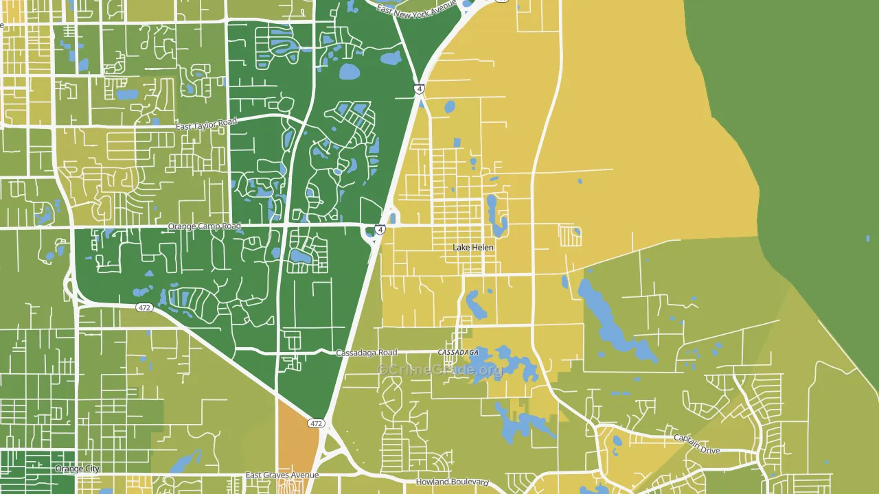 Lake Helen, FL Map of Murder Rates