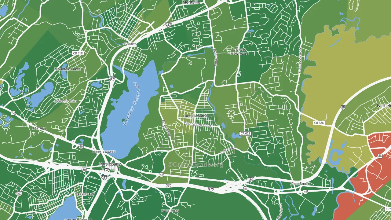 Lake Hiawatha, NJ Map of Murder Rates