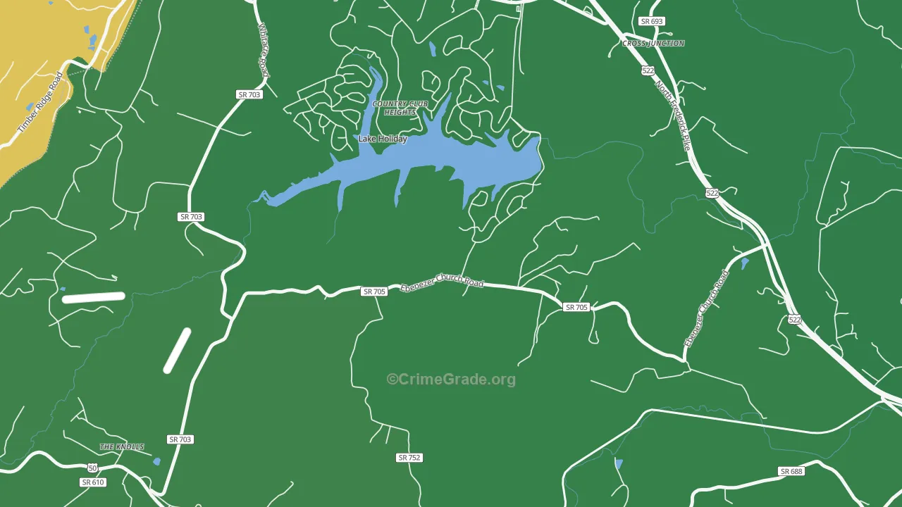 Lake Holiday, VA Map of Murder Rates