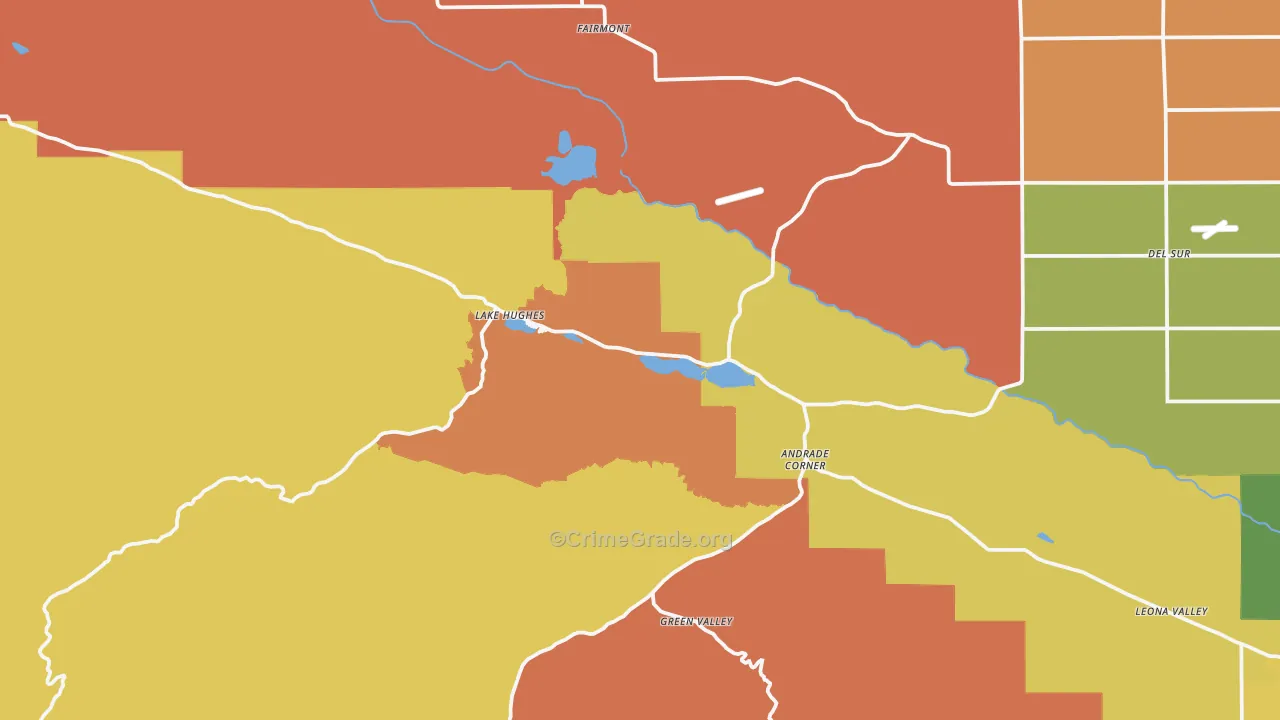 Lake Hughes, CA Map of Murder Rates