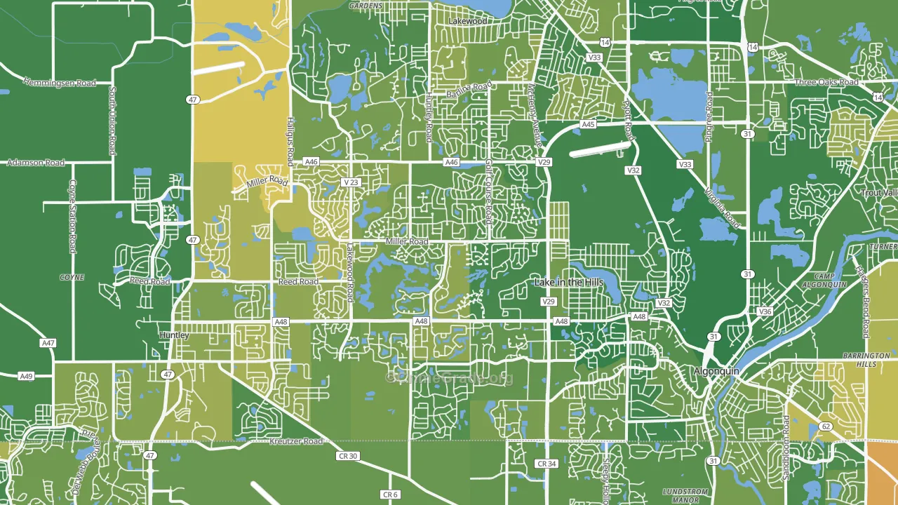 Lake in the Hills, IL Map of Murder Rates