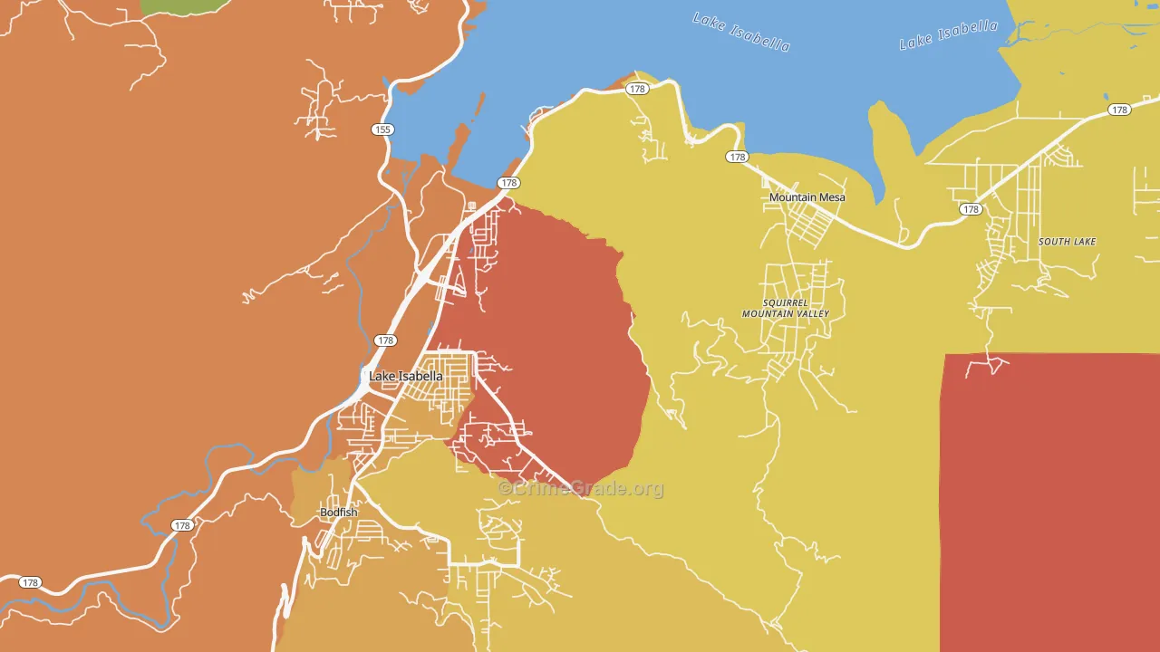 Lake Isabella, CA Map of Murder Rates