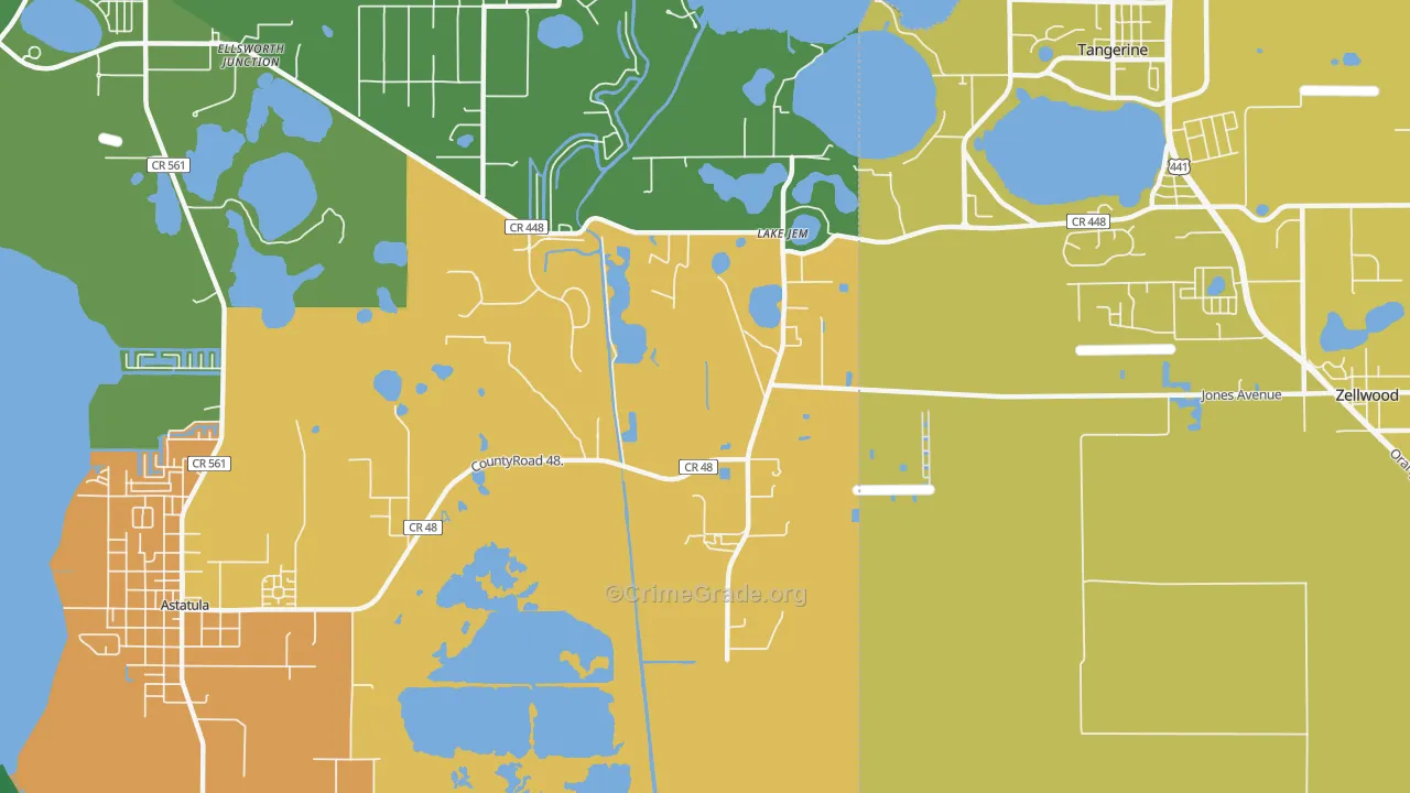 Lake Jem, FL Map of Murder Rates