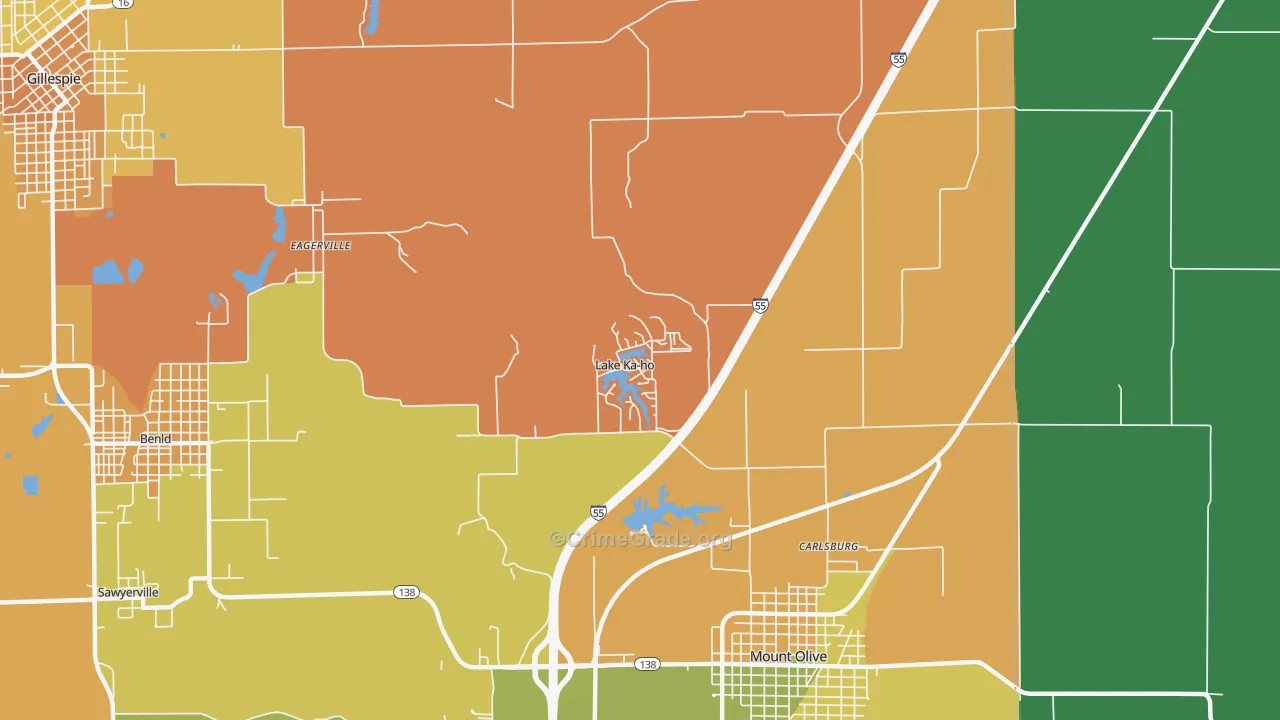 Lake Ka-ho, IL Map of Murder Rates
