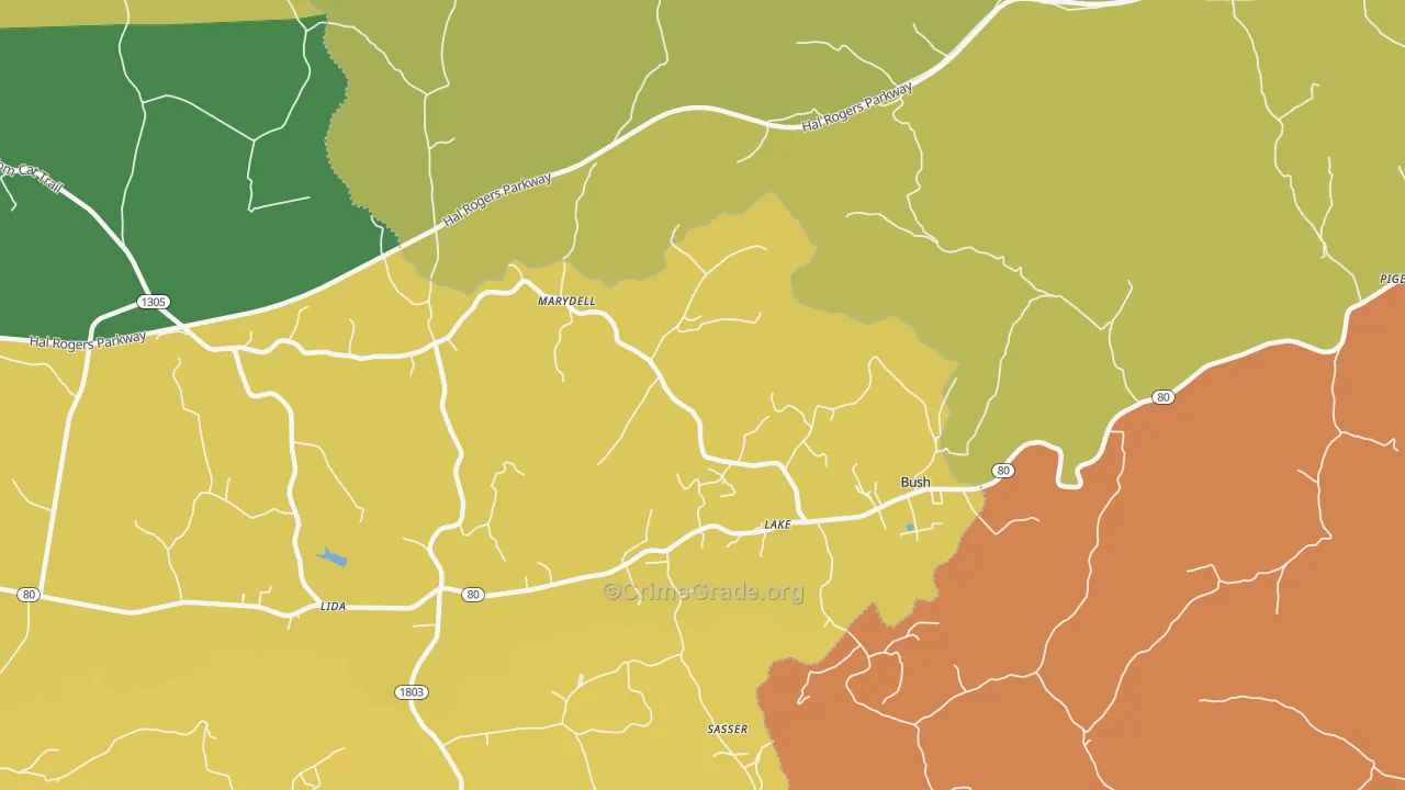 Lake, KY Map of Murder Rates