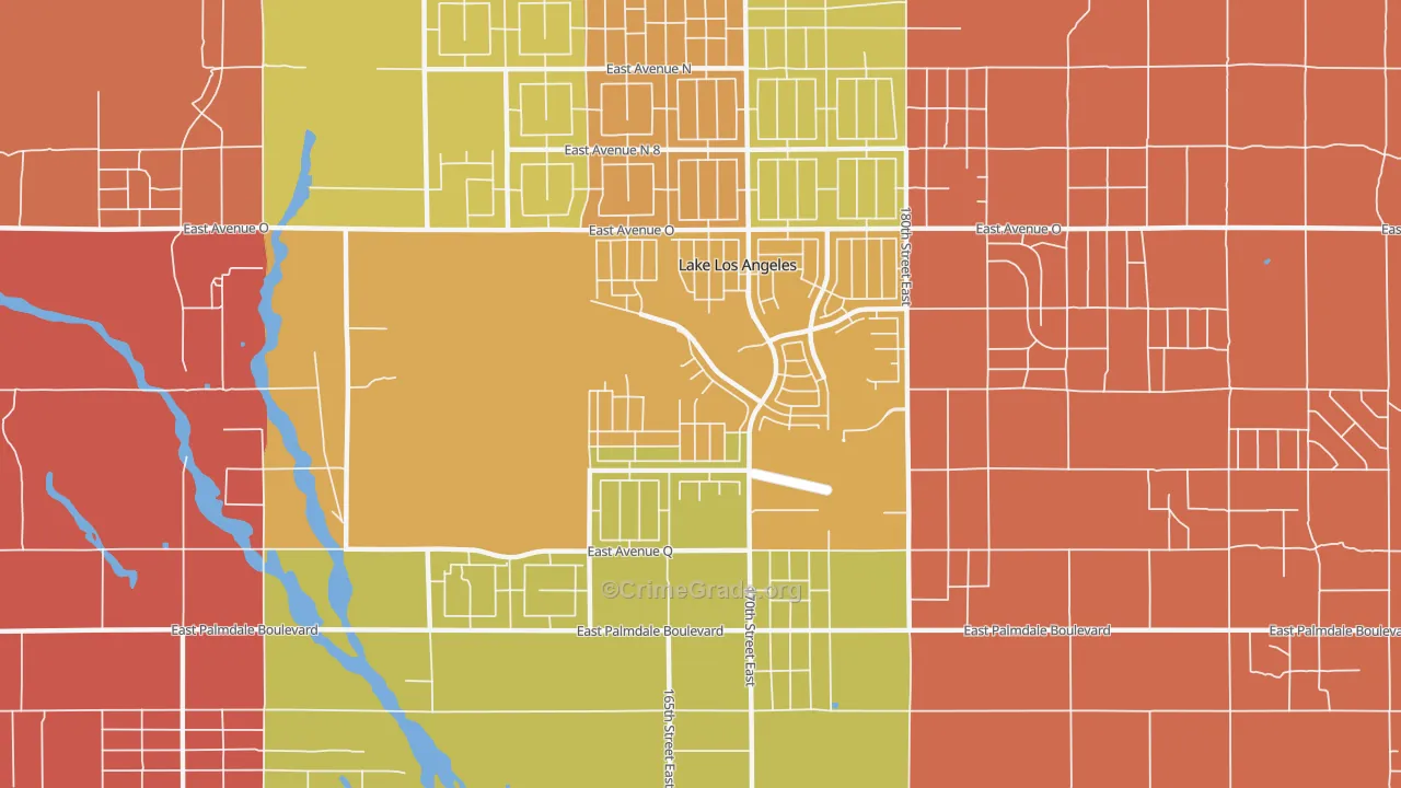 Lake Los Angeles, CA Map of Murder Rates