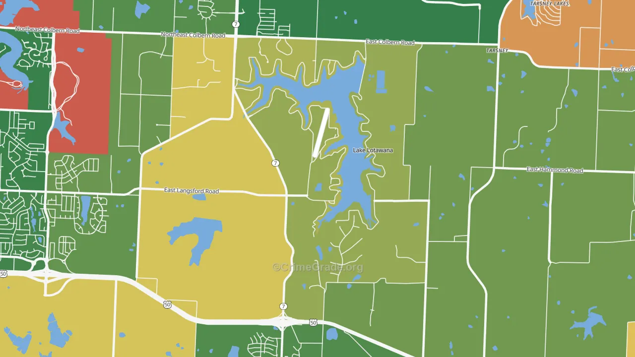 Lake Lotawana, MO Map of Murder Rates