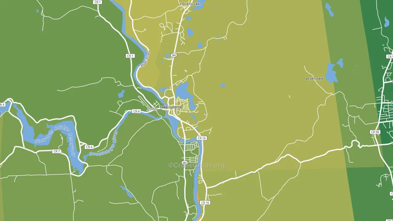 Lake Luzerne, NY Map of Murder Rates