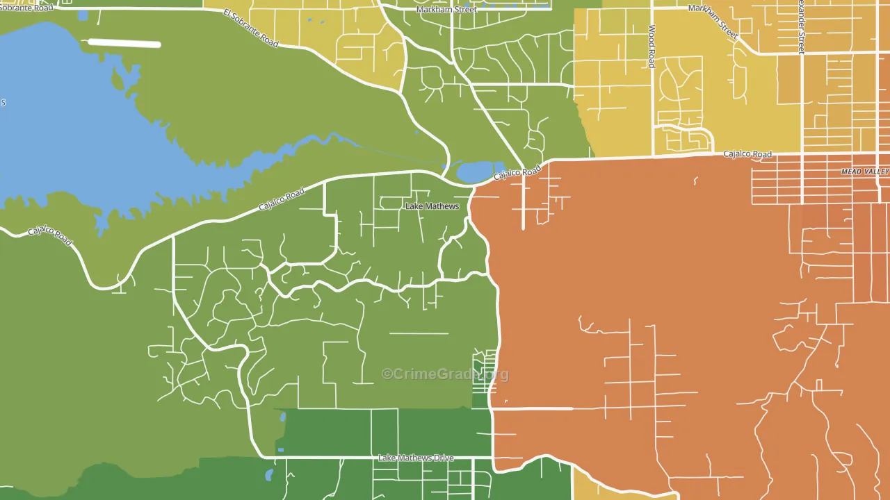 Lake Mathews, CA Map of Murder Rates