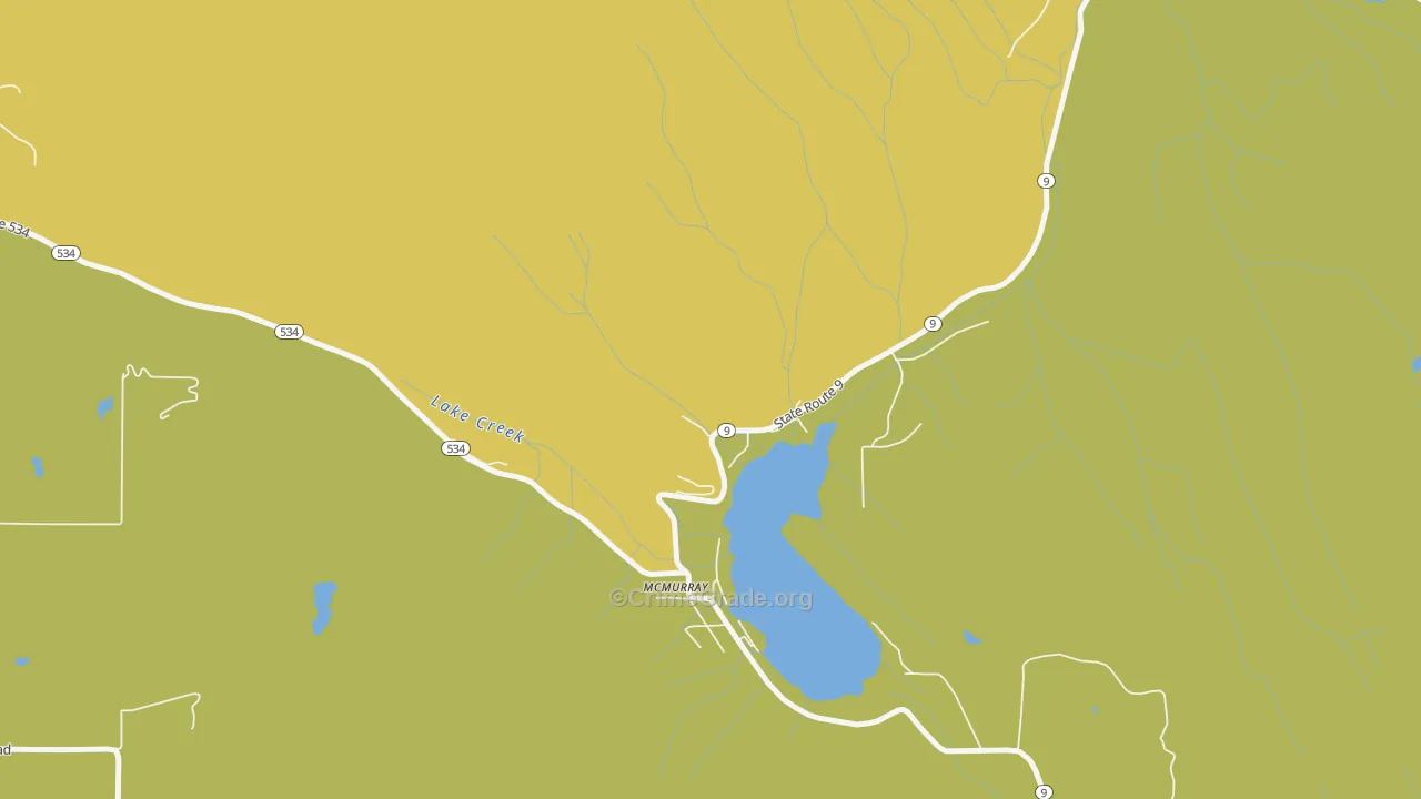 Lake McMurray, WA Map of Murder Rates