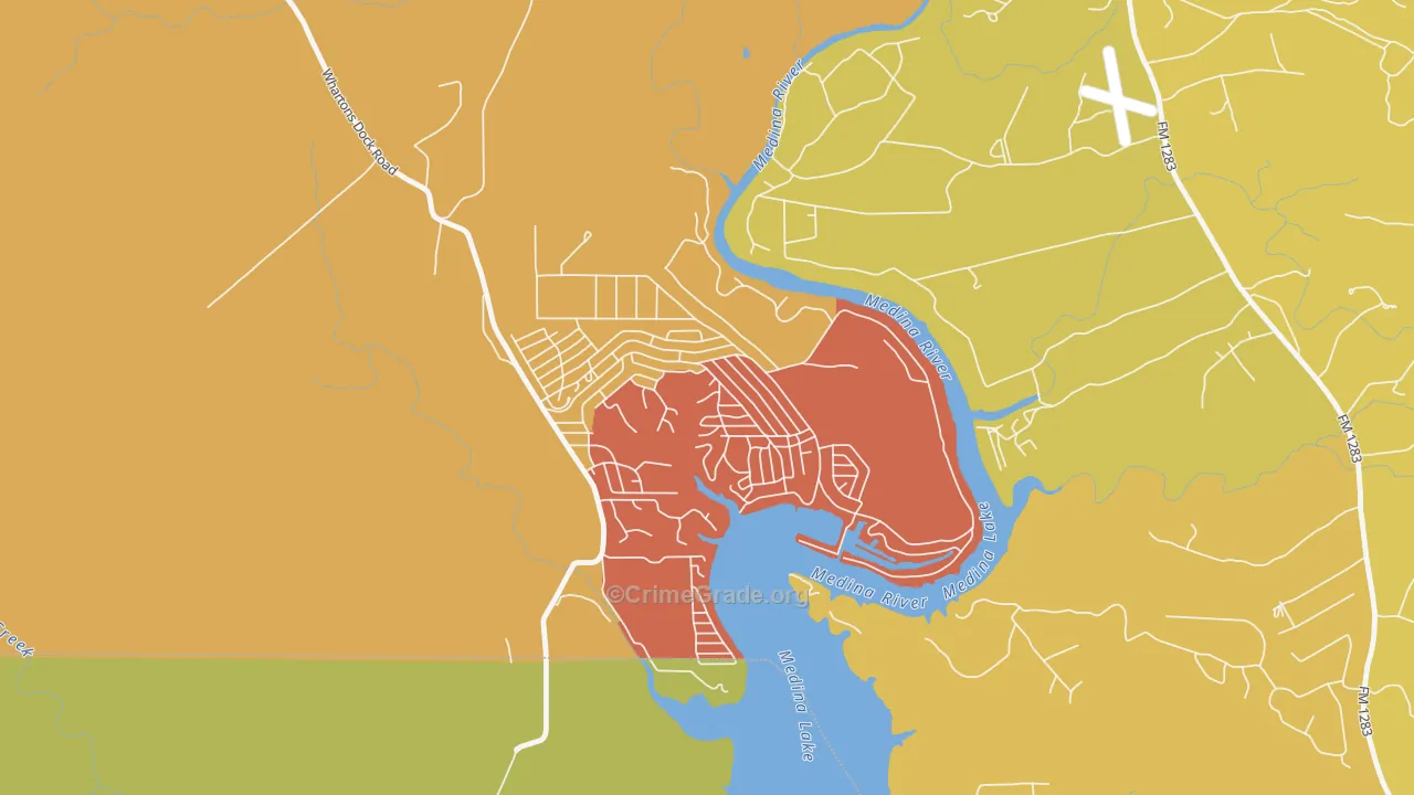 Lake Medina Shores, TX Map of Murder Rates