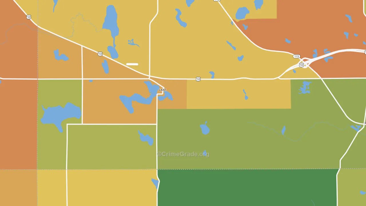 Lake, MI Map of Murder Rates