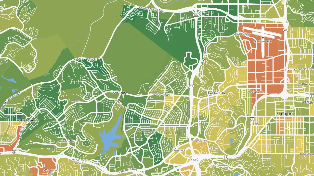 Lake Murray, San Diego, CA Map of Murder Rates