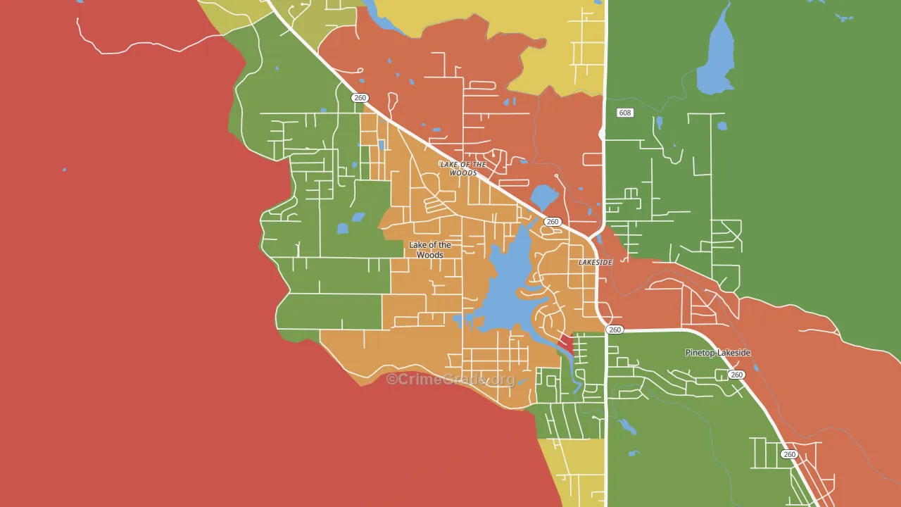 Lake of the Woods, AZ Map of Murder Rates